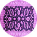 Round Oriental Purple Traditional Rug, urb2878pur
