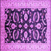 Square Machine Washable Oriental Purple Traditional Area Rugs, wshurb2878pur