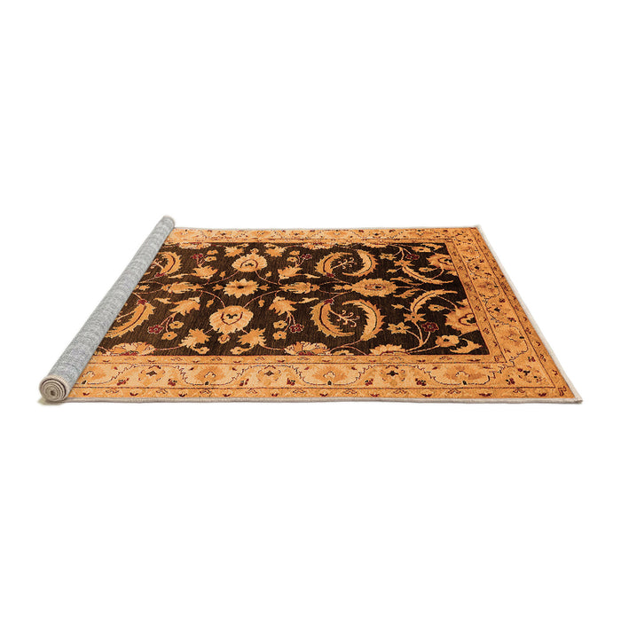 Sideview of Machine Washable Oriental Orange Traditional Area Rugs, wshurb2878org