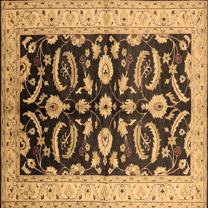 Square Machine Washable Oriental Brown Traditional Rug, wshurb2878brn