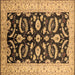 Square Machine Washable Oriental Brown Traditional Rug, wshurb2878brn