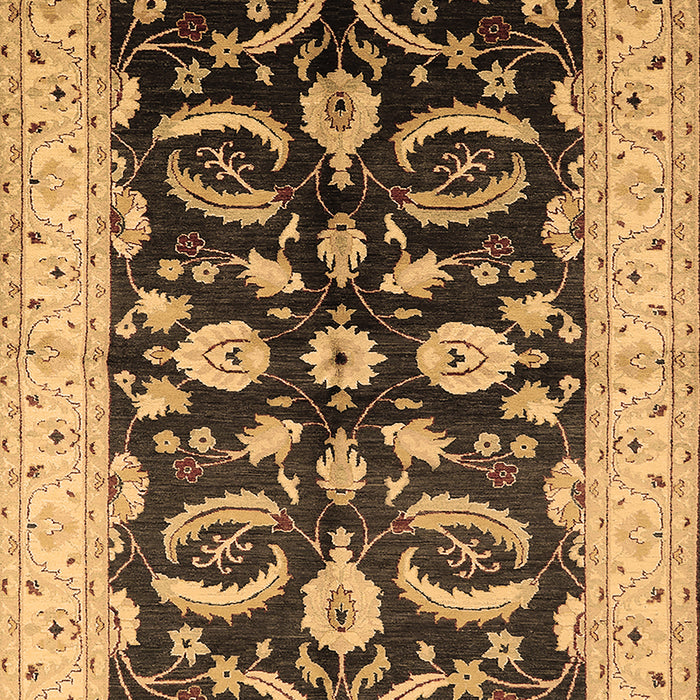 Machine Washable Oriental Brown Traditional Rug, wshurb2878brn