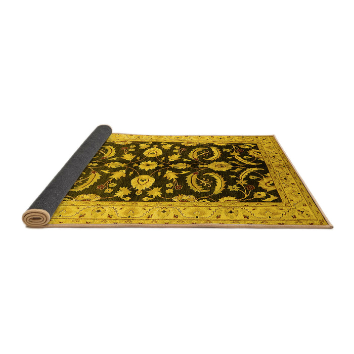 Sideview of Oriental Yellow Traditional Rug, urb2878yw