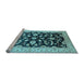 Sideview of Machine Washable Oriental Light Blue Traditional Rug, wshurb2878lblu