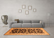 Machine Washable Oriental Orange Traditional Area Rugs in a Living Room, wshurb2878org