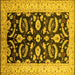 Square Oriental Yellow Traditional Rug, urb2878yw