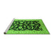 Sideview of Machine Washable Oriental Green Traditional Area Rugs, wshurb2878grn