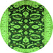 Round Oriental Green Traditional Rug, urb2878grn