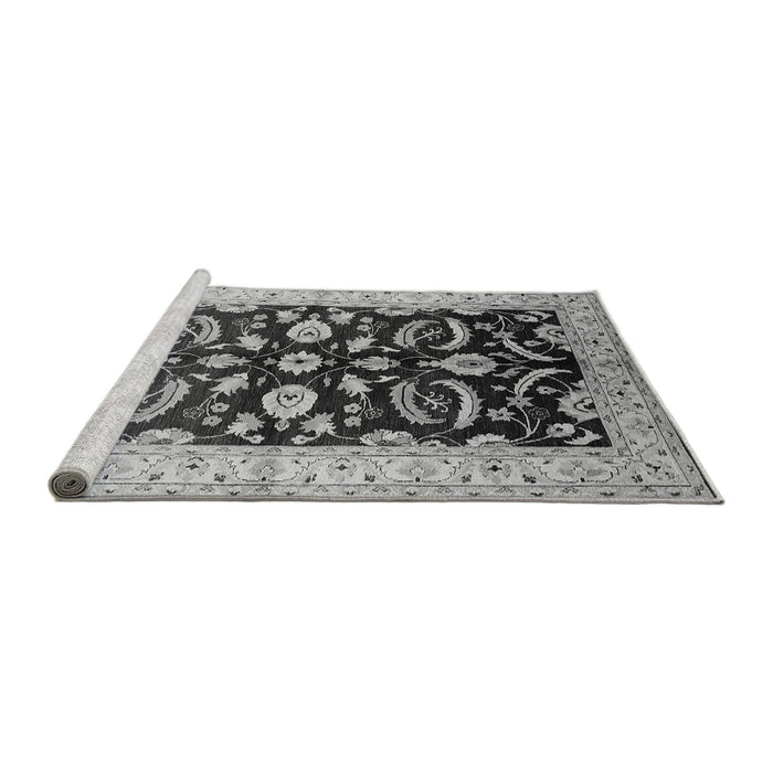 Sideview of Machine Washable Oriental Gray Traditional Rug, wshurb2878gry