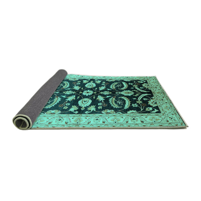 Sideview of Oriental Turquoise Traditional Rug, urb2878turq