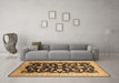 Machine Washable Oriental Brown Traditional Rug in a Living Room,, wshurb2878brn