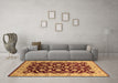 Machine Washable Oriental Brown Traditional Rug in a Living Room,, wshurb2879brn