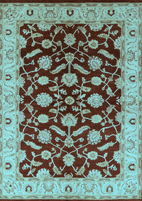 Oriental Light Blue Traditional Rug, urb2879lblu