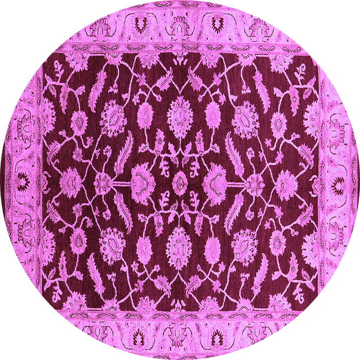 Round Oriental Purple Traditional Rug, urb2879pur