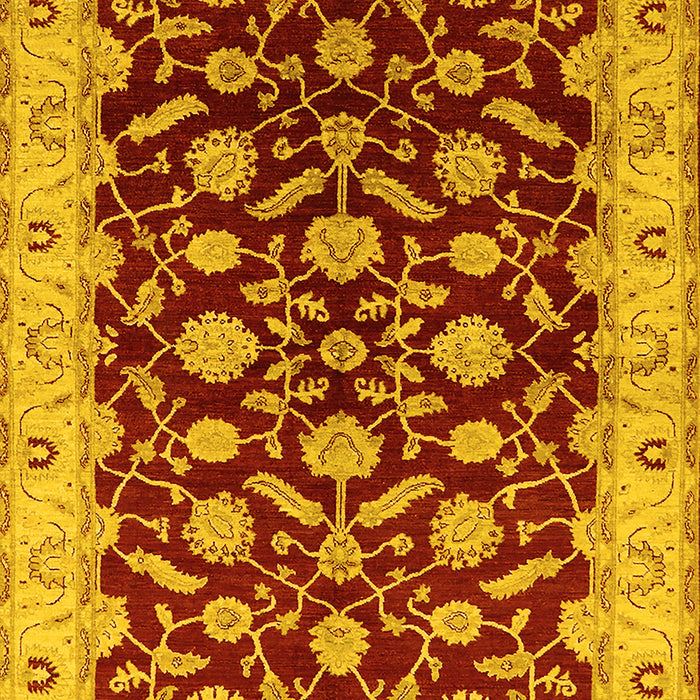 Machine Washable Oriental Yellow Traditional Rug, wshurb2879yw