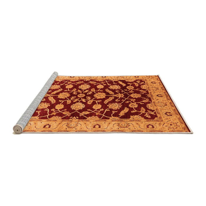 Sideview of Machine Washable Oriental Orange Traditional Area Rugs, wshurb2879org