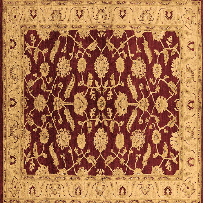 Square Machine Washable Oriental Brown Traditional Rug, wshurb2879brn