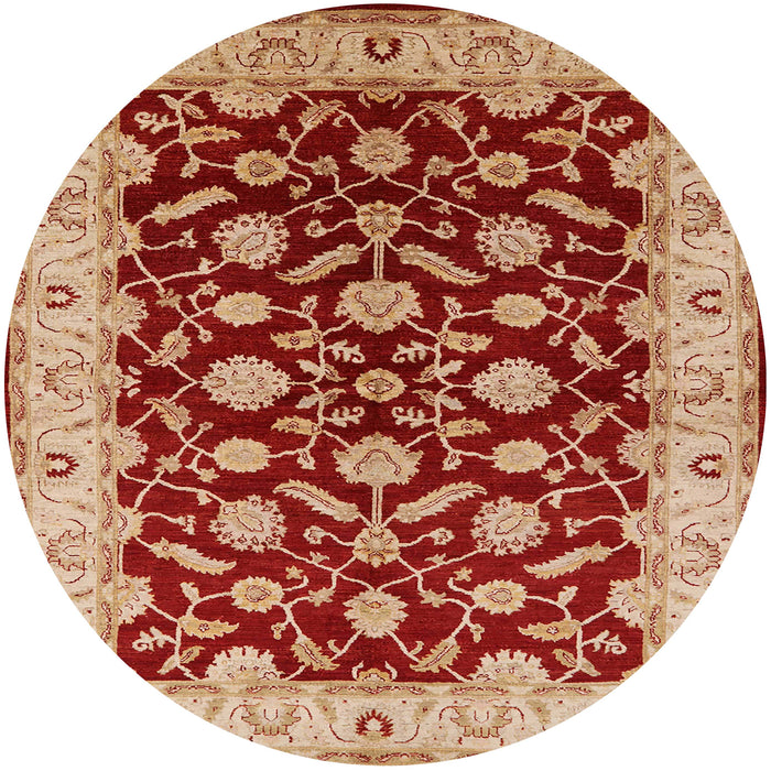 Round Mid-Century Modern Sandy Brown Oriental Rug, urb2879