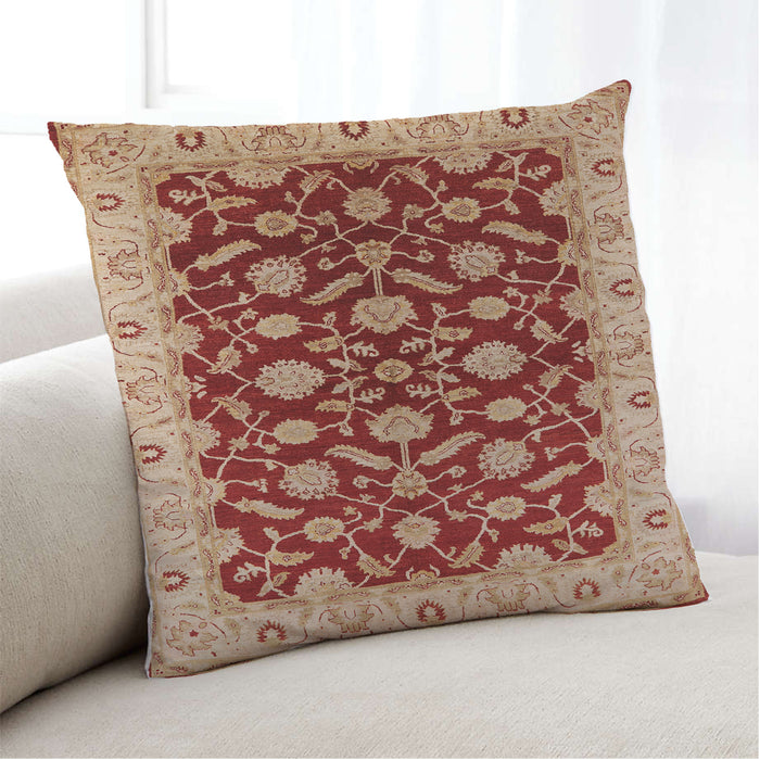 Lifestyle Image of Mid-Century Modern Urban Square Sandy Brown Throw Pillow, 18 inch by 18 inch, pwurb2879