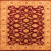 Square Machine Washable Oriental Orange Traditional Area Rugs, wshurb2879org