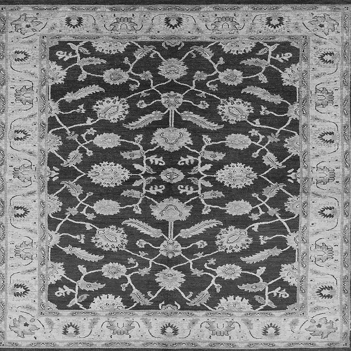 Square Machine Washable Oriental Gray Traditional Rug, wshurb2879gry