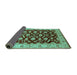 Sideview of Oriental Turquoise Traditional Rug, urb2879turq