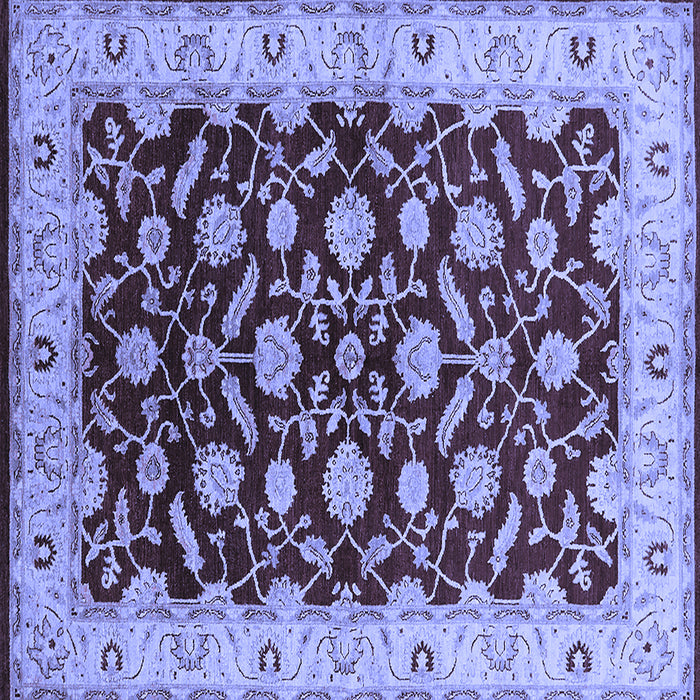 Square Machine Washable Oriental Blue Traditional Rug, wshurb2879blu