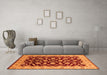 Machine Washable Oriental Orange Traditional Area Rugs in a Living Room, wshurb2879org