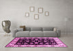 Machine Washable Oriental Pink Traditional Rug in a Living Room, wshurb2880pnk