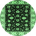 Round Oriental Emerald Green Traditional Rug, urb2880emgrn
