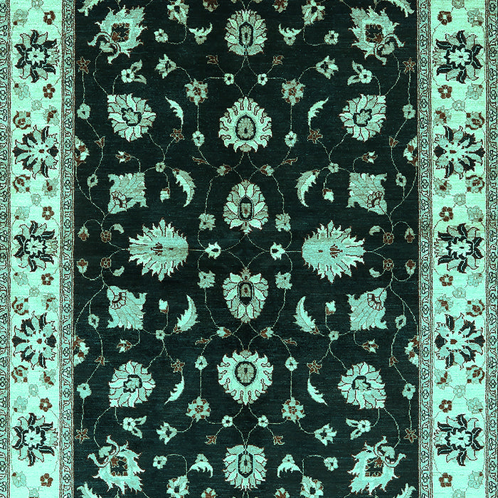 Machine Washable Oriental Turquoise Traditional Area Rugs, wshurb2880turq