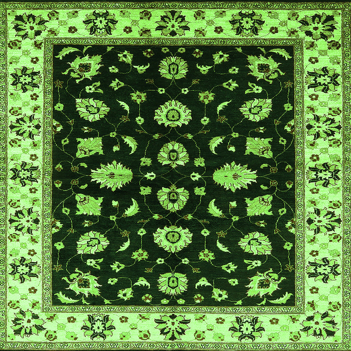 Square Oriental Green Traditional Rug, urb2880grn