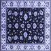 Square Machine Washable Oriental Blue Traditional Rug, wshurb2880blu