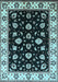 Machine Washable Oriental Light Blue Traditional Rug, wshurb2880lblu