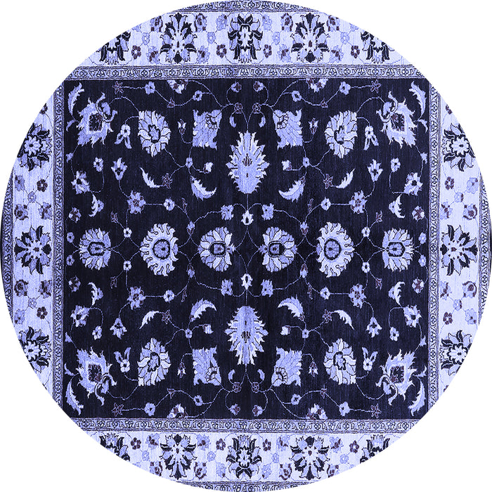 Round Oriental Blue Traditional Rug, urb2880blu