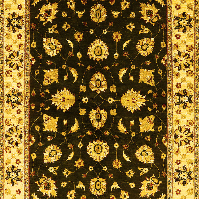 Machine Washable Oriental Yellow Traditional Rug, wshurb2880yw