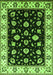 Machine Washable Oriental Green Traditional Area Rugs, wshurb2880grn