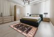 Mid-Century Modern Red Oriental Rug in a Bedroom, urb2880