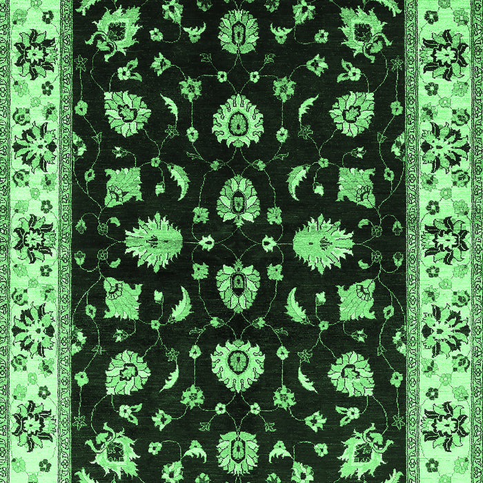 Machine Washable Oriental Emerald Green Traditional Area Rugs, wshurb2880emgrn