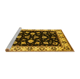 Sideview of Machine Washable Oriental Yellow Traditional Rug, wshurb2880yw