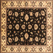 Square Oriental Brown Traditional Rug, urb2880brn