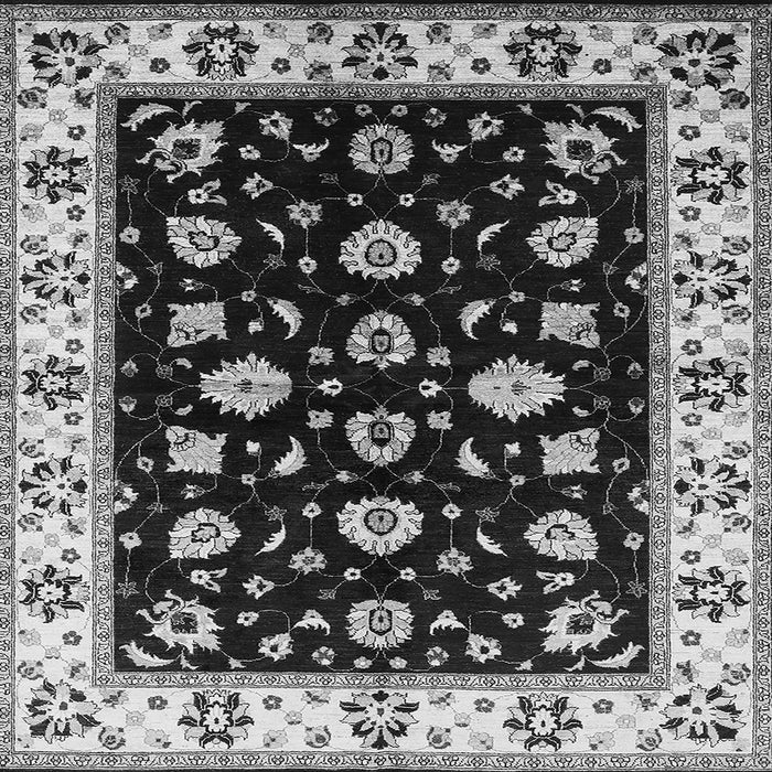 Square Machine Washable Oriental Gray Traditional Rug, wshurb2880gry