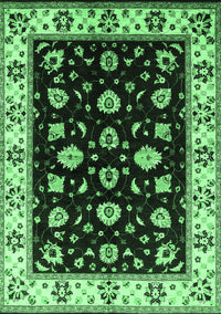 Oriental Emerald Green Traditional Rug, urb2880emgrn