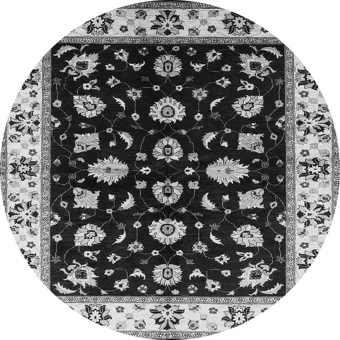 Round Oriental Gray Traditional Rug, urb2880gry