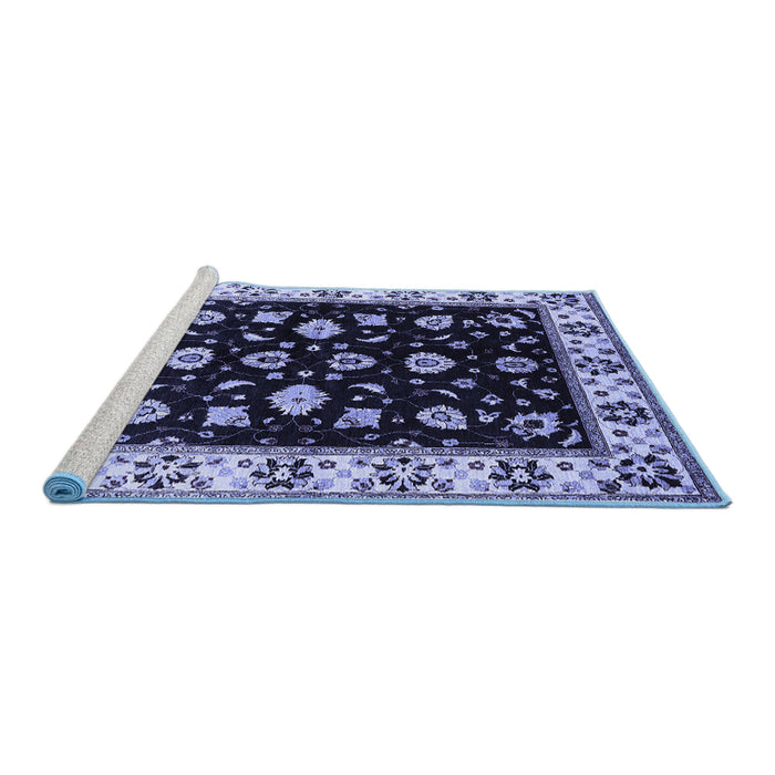Sideview of Machine Washable Oriental Blue Traditional Rug, wshurb2880blu