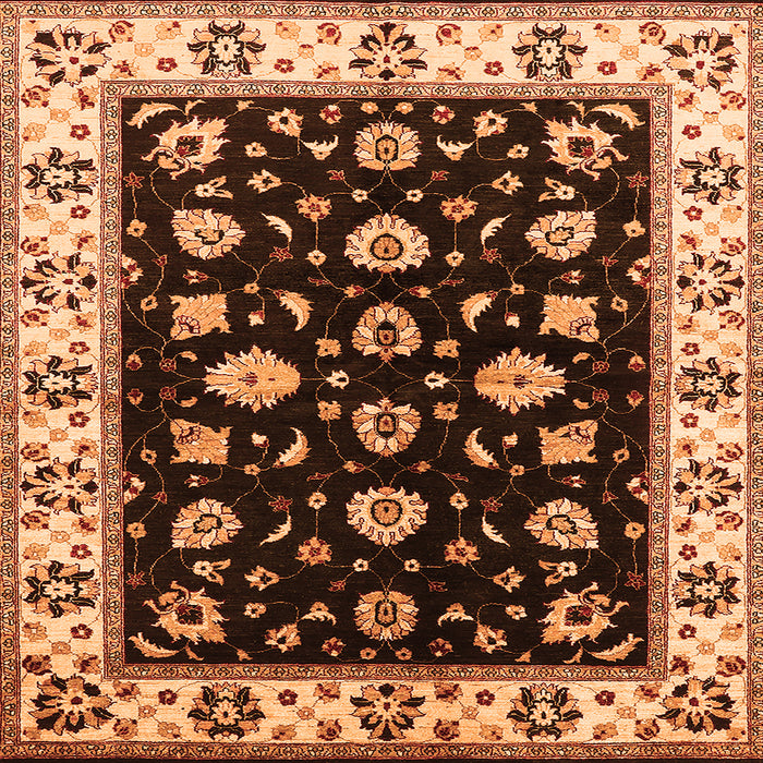 Square Oriental Orange Traditional Rug, urb2880org