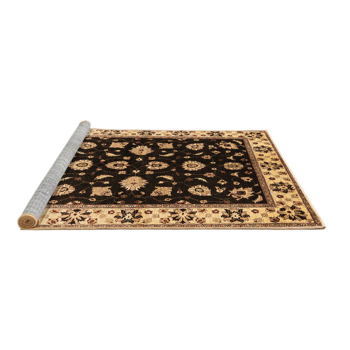 Sideview of Machine Washable Oriental Brown Traditional Rug, wshurb2880brn