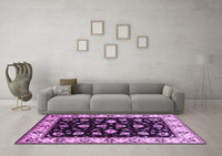 Machine Washable Oriental Purple Traditional Rug, wshurb2880pur