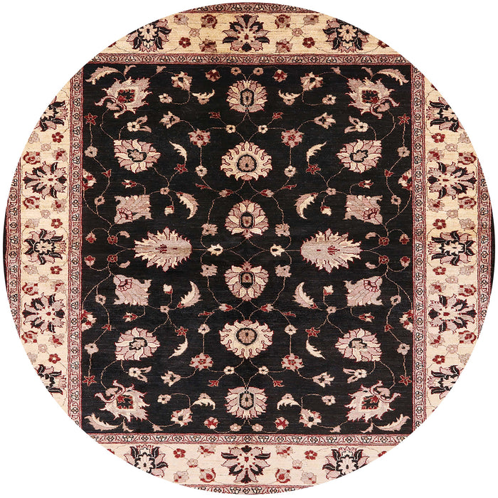 Round Mid-Century Modern Red Oriental Rug, urb2880