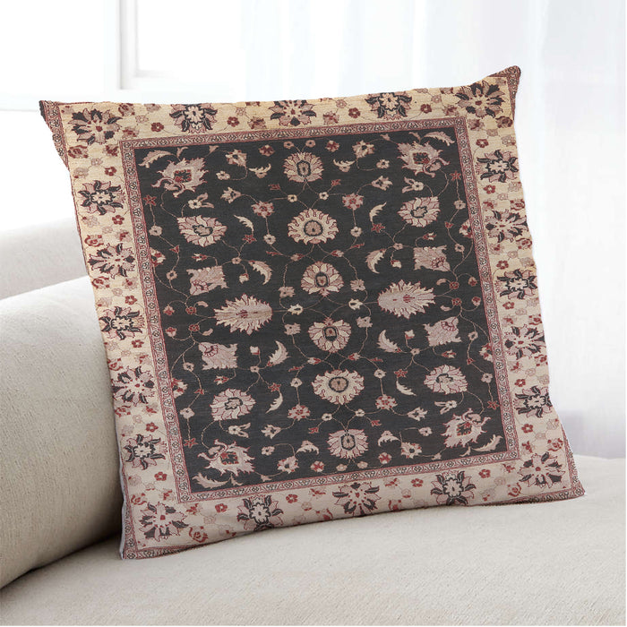 Lifestyle Image of Mid-Century Modern Urban Square Red Throw Pillow, 18 inch by 18 inch, pwurb2880